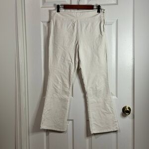 Free People White Soft Denim Flare Pants Size M